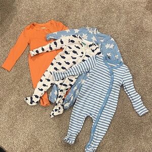 mighty goods bundle of 4 baby footie pajamas